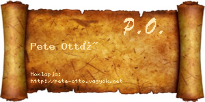 Pete Ottó névjegykártya